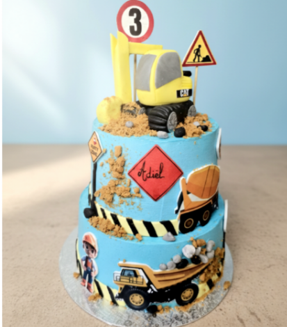 Gâteau thème chantier enfants
