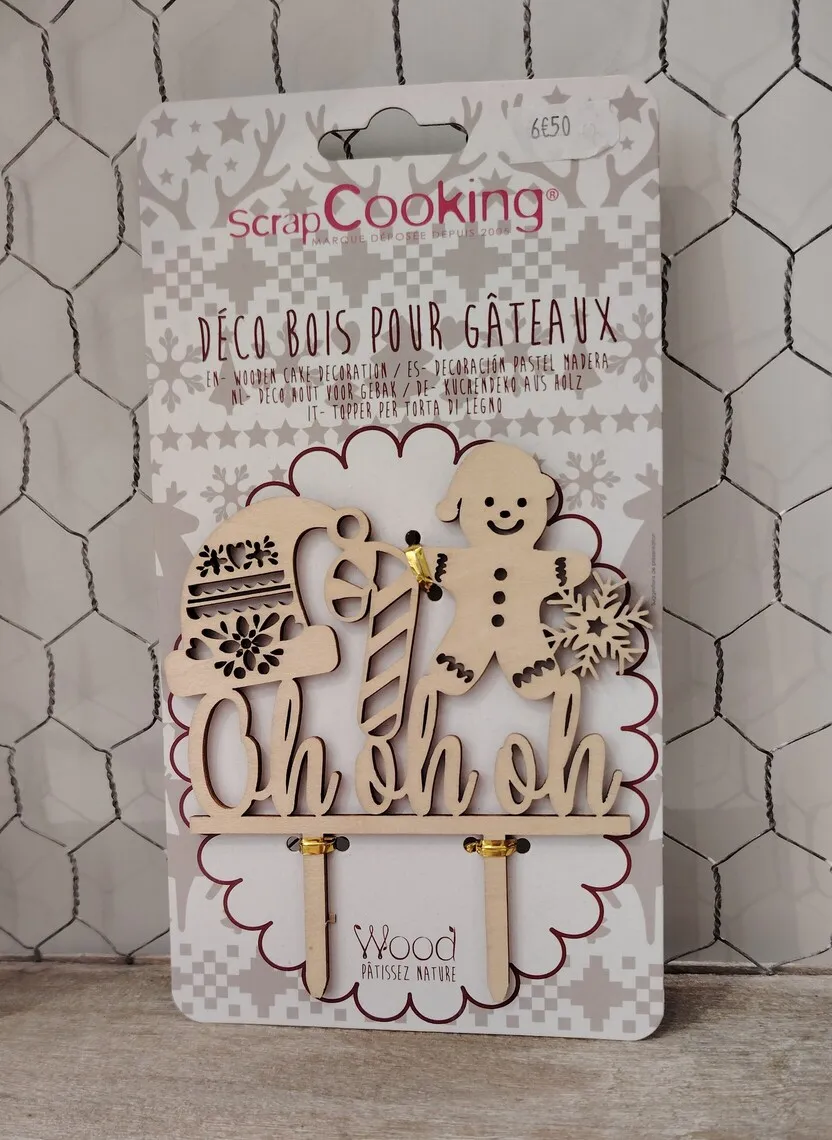 Décoration Noël bois "Oh Oh Oh"