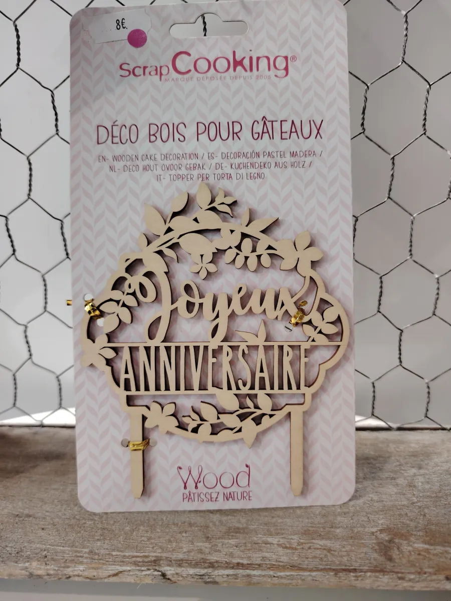 Décoration bois pour gâteau 