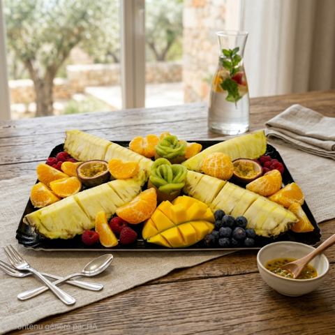 Plateau de fruits tranchés