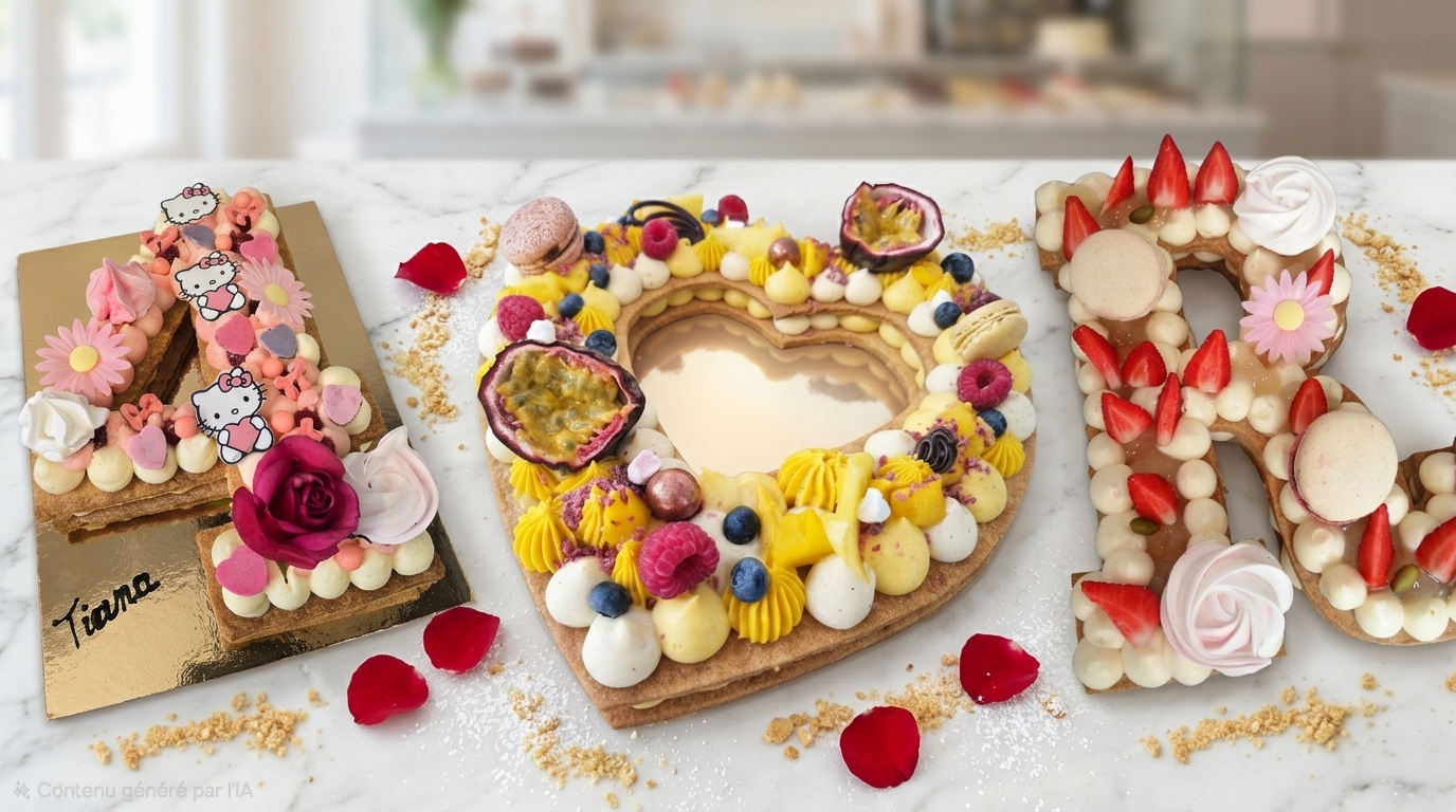 number cake nice - chiffre lettre coeur personnalisé